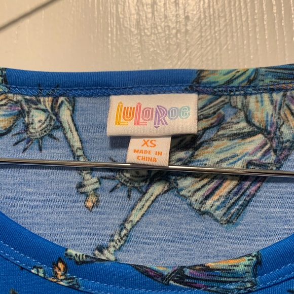 LuLaRoe Julia dress size XS Statueof Liberty print - Picture 3 of 4